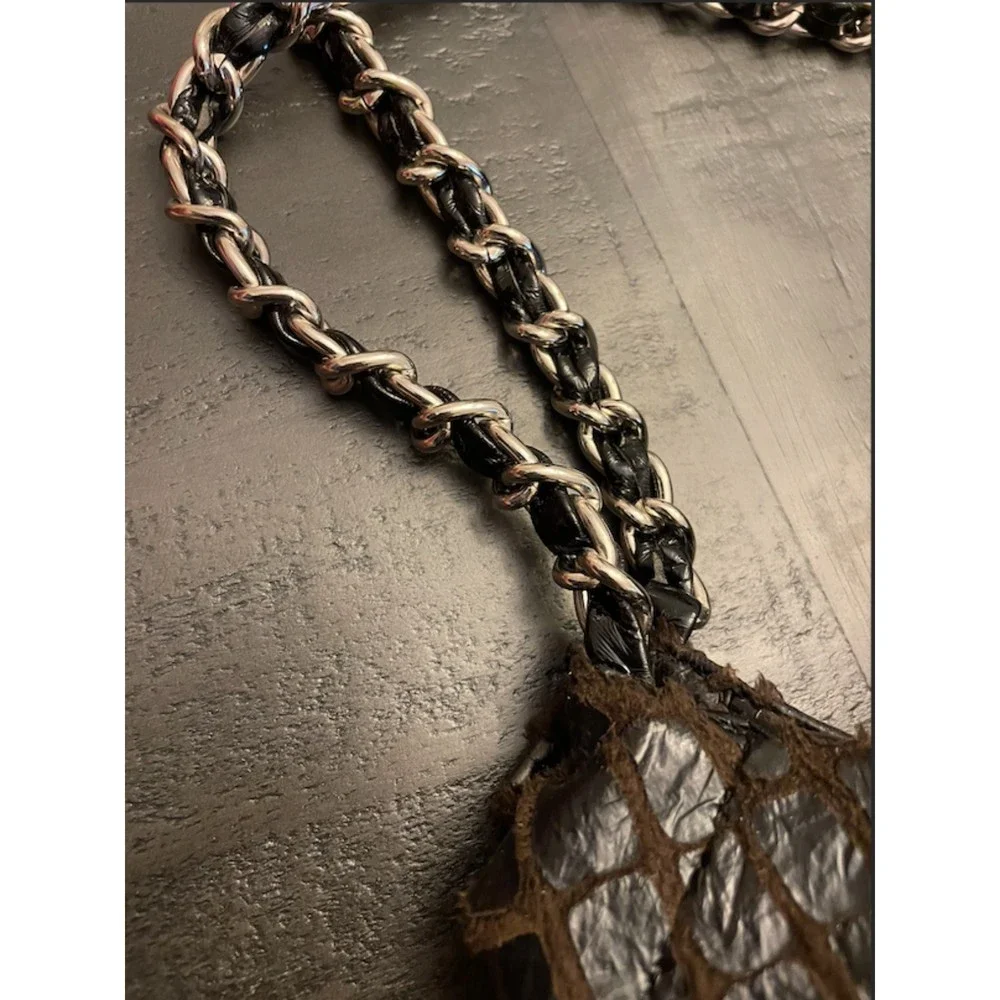 Hobo Faux Leather Chain Straps Bag
